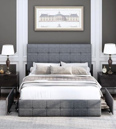 4 Storage Drawers Bed Frame