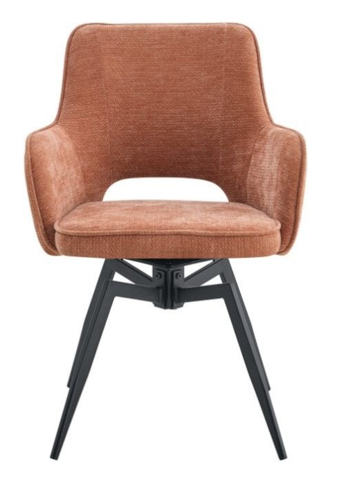 Linen dining chair with armrests metal legs