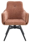 Linen dining chair with armrests metal legs