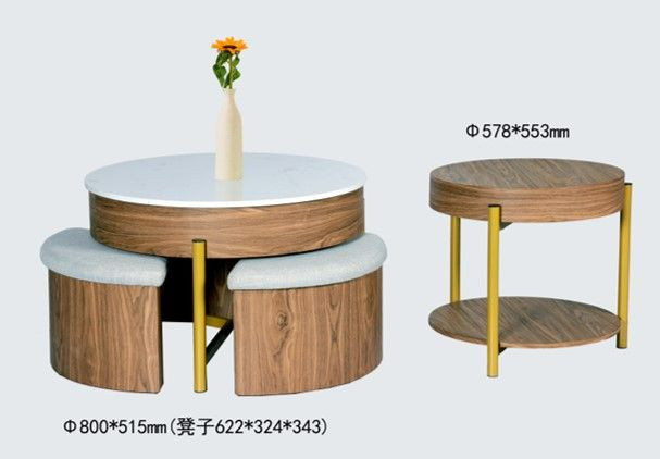 TFBHT-7018CE 3 in 1 coffee table with stool&End table