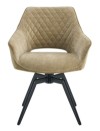 Linen dining chair with armrests metal legs